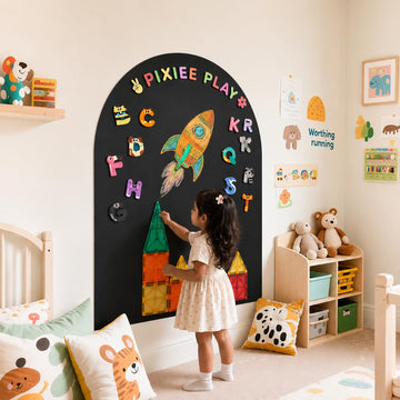 Magnetic Writable Activity Wall for Kids : Black