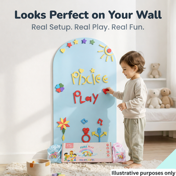 Magnetic Writable Activity Wall for Kids : Sky Blue