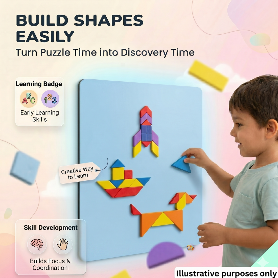 Magnetic Writable Activity Wall for Kids : Sky Blue